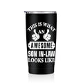Jztco Son in Law Gifts for Women 20 oz Tumbler, Stainless Steel Insulated | Inspirational Gifts Travel Coffee Mugs Water Bottle, Father's Day Birthday Gifts for Son in Law - color: Multi 1465