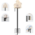 Ottsuls Bird Feeder Pole, 92 Inch Heavy Duty Bird House Pole Kit for Outdoors, with Wooden Board, 5-Prong Base Feeding Station for Wild Birds Watching, Adjustable Feeder Stand (House Not Included) - size: 92 IN-1Pack