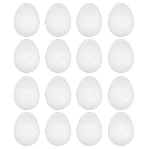 Luxshiny 16Pcs White Plastic Easter Eggs Empty Fillable DIY Simulated Egg Decoration for Candy Packaging Easter Basket Stuffers Party Favors