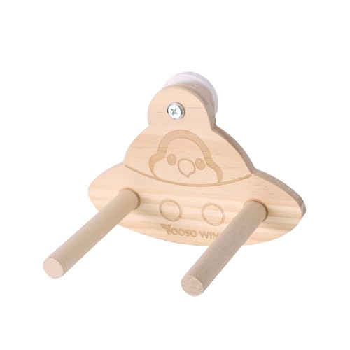 Bird Swing Perch Toy - Wooden Parrot Swing Stand with Wobble Function, Balance Play Gym for Small/Medium Parrots (Budgies, Cockatiels, Lovebirds) Cage Accessories (Myiopsitta monachus Pattern) - color: Myiopsitta monachus pattern