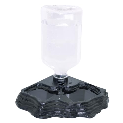 Lizard Bearded Dragon Water Bowl Dish Automatic Dispenser,17oz,Black | 17oz Terrarium Tank Reptile Food Bowl,Water Feeder Automatic Dispenser Feeding,Geckos Lizards Turtle Bearded Dragons - color: Black