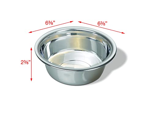 Van Ness Pets Medium Lightweight Stainless Steel Dog Bowl, 32 OZ Food And Water Dish, Natural - size: 32 oz