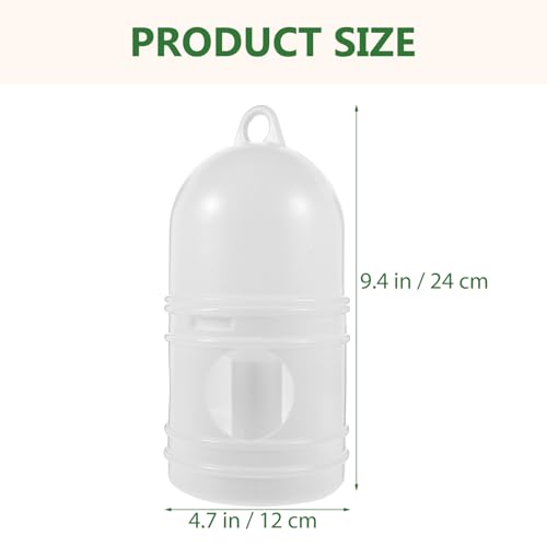 Bird Feeding Dispenser Pigeon Water Dispenser - 2pcs Birds Plastic Waterer Plastic Drinker with Handle for Pigeon Birds, Automatic Feeders (1L, White) Pet Drinker