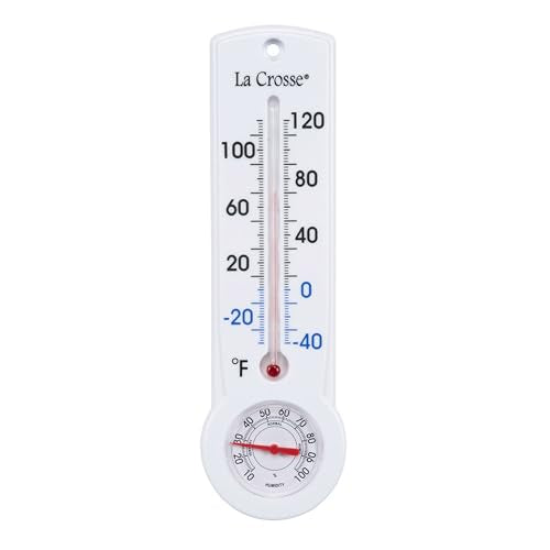 La Crosse 204-109 9 Inch Analog Capillary Thermometer & Hygrometer