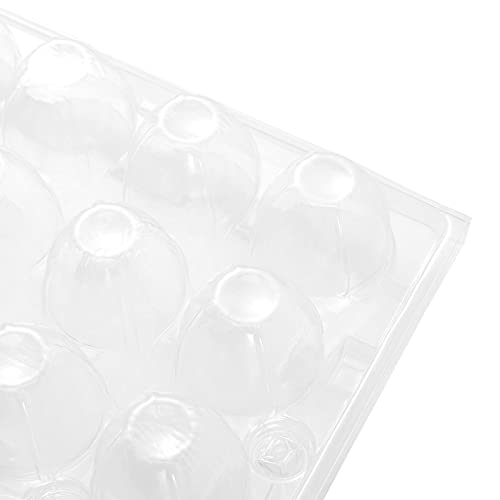 JOIKIT 50 PCS 12 Cavity Clear PVC Quail Egg Cartons, Stackable Egg Storage Box, Plastic Bulk Cartons for Quail Eggs - size: 50PCS