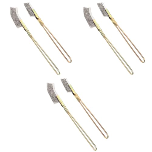 Abaodam 6 pcs Handle Bird Cage Cleaning Brush Pet Cage Cleaning Accessory Parrot Bird Droppings Wire Brush Scraper Tool Supplies