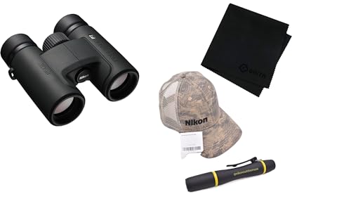 Nikon PROSTAFF P7 8x30mm Binoculars, Topo Hat, Lens Pen & Gritr Microfibre Kit - High-Magnification Wide FOV Waterproof Fogproof Binocular with Multilayer-Coated Clear Lens - size: One Size, style: Prostaff P7 8x30+TopoHat+LensPen+Microfibre