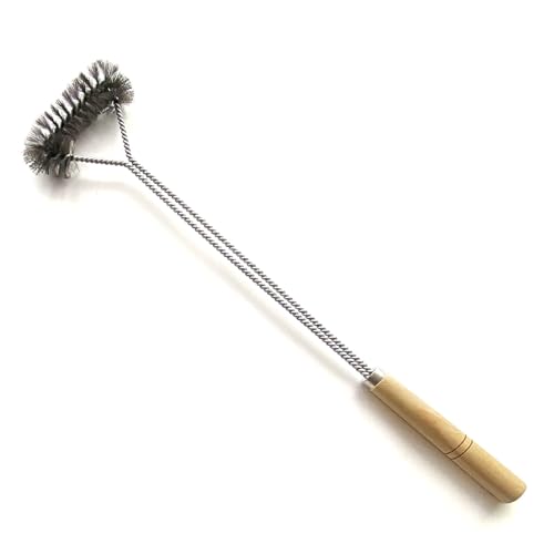 SUNRISE Fryer Brush with Long Handle (Stainless Steel, Single Brush) - color: Stainless Steel, size: Single Brush