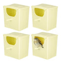 Zerodeko 4-Pack Bird Breeding Boxes Hanging Nesting Houses for Small Birds Finches Sparrows Parakeets Lovebirds with Easy Clean Design and Durable Construction 5.11X5.11X3.93 Inches