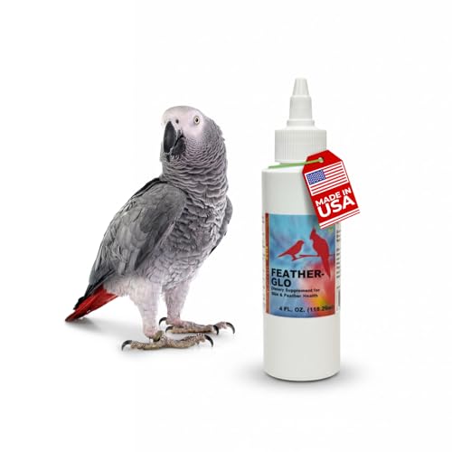 Morning Bird Feather Glo 4 oz – Cold Pressed Red Palm Oil - Natural Vitamin A & E Supplement for Birds – Supports Feather Shine, Skin Health & Immunity – Vitamin & Energy Boost for All Bird Types | A & E Vitamin Supplement for All Birds – Supports Feather