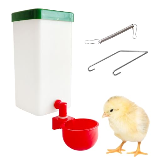 2pcs Automatic Waterer System Chick Drinker Cups 1L Hanging Automatic Fill Poultry Watering Cup Used for Cages (2)