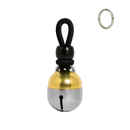 Handmade in USA, Extra Loud Collar Bell for Cats and Dogs, Premium Brass and Nickel Silver - size: Large