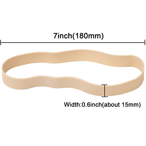 AIWOQI Rubber Bands Size 107 Heavy Duty Big Wide Rubber Band 30PCS #107 | Elastic Bands for Office Supply Trash Can File Folders Litter Box Rubber Bands (Light brown) - color: Light brown