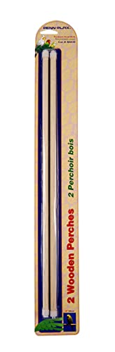 PENN-PLAX Bird-Life Wooden Bird Perches – Great for Parakeets, Lovebirds, Parrotlets, Finches, Canaries, and Other Small Birds – 2-Pack – 18” Long - size: 18-Inch