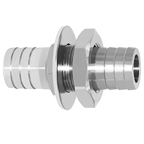Beduan 1/2" Hose Barb Thru-Bulk Bulkhead Straight Hex Union Stainless Steel Fitting - size: 1/2" Hose Barb, style: Pack of 1