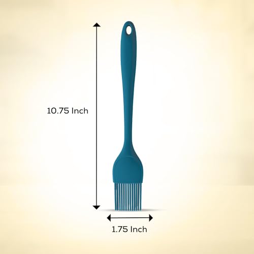 Mrs. Anderson’s Baking Silicone Basting Brush, Non-Stick, Heat Safe, Shed-Proof Bristles, Turquoise, 1.75-Inches, For Butter, Egg Wash, Glaze, And Baking Prep - color: Turquoise, size: 10.75-Inch, Brush