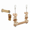 Bird Swing Perch with Chew Toys for Small Parrots, Cage Accessory | Natural Pear Wood 2PCS Bird Cage Set with Perch, Hanging Swing & Chew Toys for Conures, Cockatiels & Small Parrots