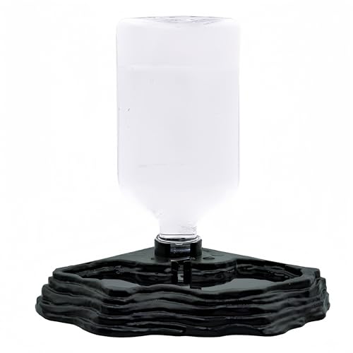 Lizard Bearded Dragon Water Bowl Dish Automatic Dispenser,17oz,Black | 17oz Terrarium Tank Reptile Food Bowl,Water Feeder Automatic Dispenser Feeding,Geckos Lizards Turtle Bearded Dragons - color: Black