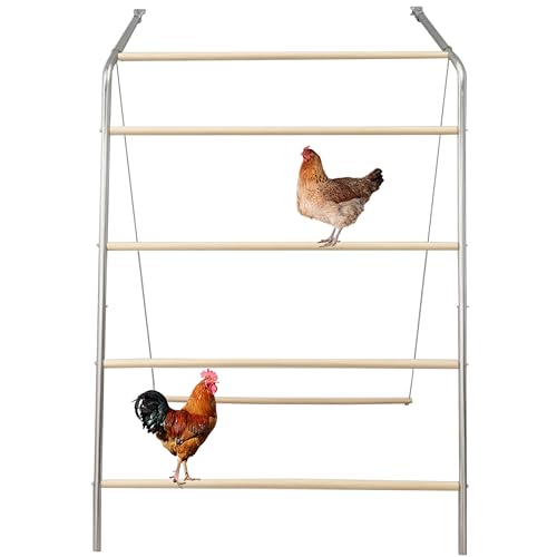 Chicken Perch for Coop, Chicken Swings for Coops, Easy to Installation&Clean, Poultry Coop Roosting Perch, Large Metal Perch (53.9' L X 41.3' W X 44.9' H)