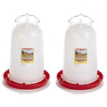Little Giant Extra Large 3-Gallon Capacity Heavy-Duty Plastic Gravity Fed Poultry Waterer System (2 Pack)
