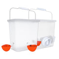 Large Automatic Chicken Feeder and Waterer Set Hanging Chicken Water Feeder Poultry Feed Bucket - color: Frosted