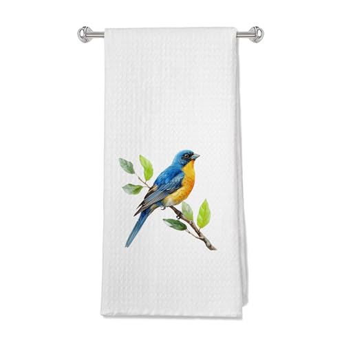 Spring Garden Bird Kitchen Towels, Gifts for Bird Watcher Lovers Dish Tea Towels for Kitchen, Fresh Cottagecore Botanical Birding Decorative Hand Towel for Bathroom, 16x24 Inches - color: Color 22