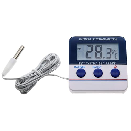 Digital Refrigerator Thermometer - Accurate Indoor/Outdoor Fridge Thermometer and Freezer Thermometer, Fast Reading, Ideal for Home and Commercial Use
