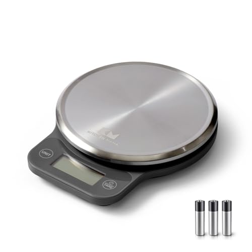 Kitchen Mama Q-Series Digital Food Scale, Metal Gray | 13.2 lb / 6000g Capacity, 1g Precision, Tare Function, Stainless Steel Platform, LCD Display - color: Metal Gray
