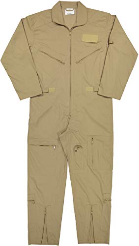 Air Force Flight Suits, US Military Type Coveralls, Uniform Overalls/Jumpsuits for Work - color: Khaki, size: X-Large