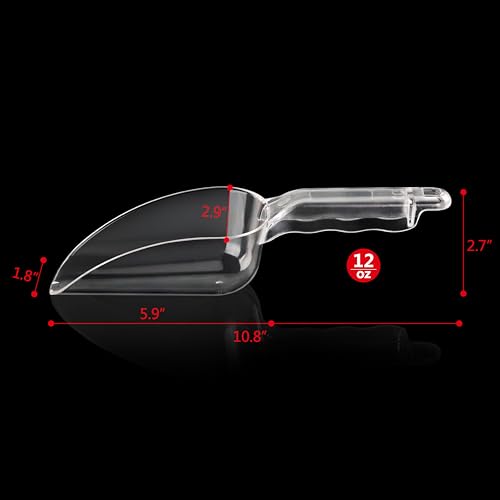 New Star Foodservice Commercial Grade Polycarbonate Plastic Utility Ice Scoop, Clear, 12 oz - color: Clear, size: 12 oz.