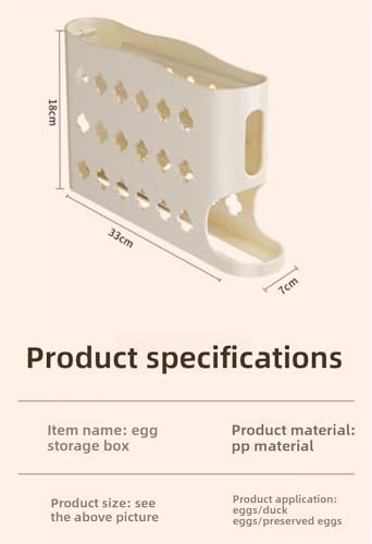 Rotating egg storage box, multi-layer kitchen egg rack, automatic egg roller, refrigerator side door egg tray
