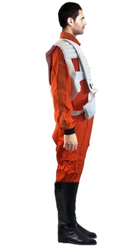 X-WING RESISTANCE PILOT TFA COSTUME Flight Suit Jumpsuit and Vest Only - size: Medium