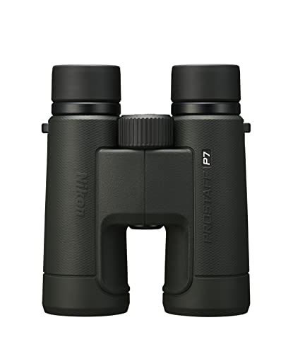 Nikon PROSTAFF P7 10x42 Binocular | Waterproof, fogproof, rubber-armored Full-Size Binocular, oil & water repellent coating & locking diopter | Official Nikon USA Model | 7 Degree Angle of View, fogproof, Nitrogen Filled Waterproof down, field of view at