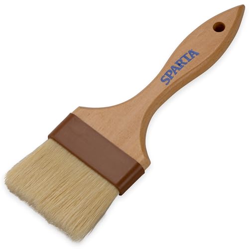 SPARTA Kitchen Basting Brush – 4037600 Basting Brush for Cooking Flat Boar Bristle Brush, Hardwood Handle for Kitchens, Restaurants, Catering, High Heat Food Prep, 4in, Pack of 12 - size: 4" Wide Flat Brush
