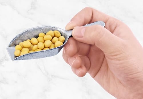 New Star Foodservice Cast Aluminum Flat Bottom Utility Scoop, 1oz, Extra Small Size, Silver, Hand Wash Only - size: 1-Ounce