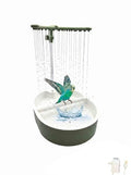 Automatic Parakeet Bird Bath with Pump,Adjustable Water Flow & Parrot Shower,USB Powered Bird Fountain Bathtub for Cage,Quiet Circulating Water System for Budgie,Lovebird (Green# L) - color: Green# L