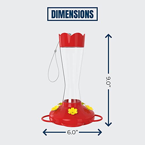 MEKKAPRO Outdoor Glass Hummingbird Feeder, Red, 5 Feeding Stations 10 oz | Designed Ant And Bee Proof For Hanging Use, This Backyard Feeder Includes 5 Nectar Feeding Stations For Outdoor Hummingbirds - color: Classic, size: 10oz