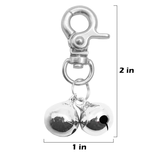 Cat Bell 2 Pack - Cat Collar Accessories Bells Loud with Claw Buckle, Pet Jingle Charm Ornament Training Pendant Jewelry, Tracker for Saving Birds, Neck Decoration for Dogs Kitten, Silver | Pet Bell Jingle Collar Charm Ornament Training Pendant Jewelry wi