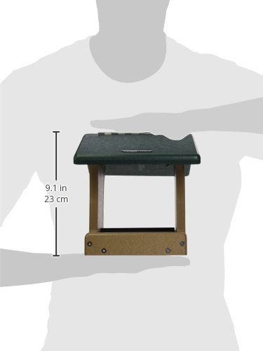 Birds Choice Two-Sided Hopper Bird Feeder | Small | Taupe/Green | Recycled Plastic Hanging Feeder, Easy to Fill and Clean, Weather-Resistant for Year-Round Backyard Use - color: Taupe/Green