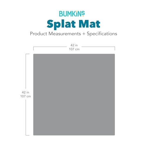 Bumkins Baby Splat Mat - Under High Chair Mess Mat for Kids, Waterproof Reusable Fabric, Arts & Crafts, Playtime, 42inx42in, Rainbow Blue - color: B4 Rainbows