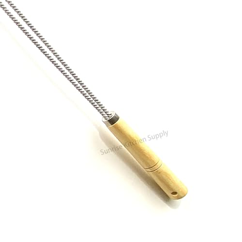SUNRISE Fryer Brush with Long Handle (Brass, Single Brush) - color: Brass, size: Single Brush