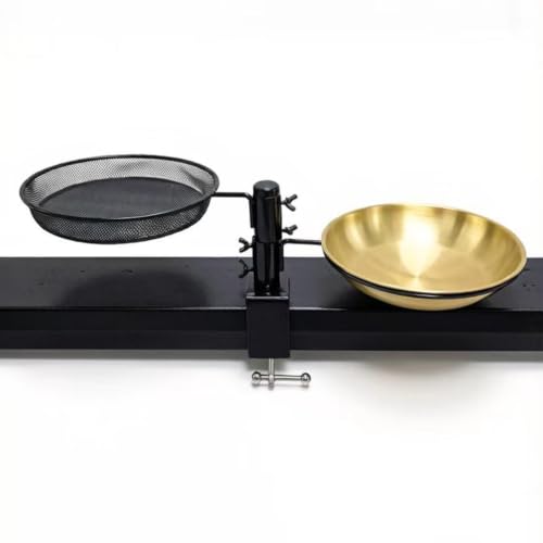 Railing Bird Feeder and Birdbath for Deck/Porch/Balcony 8" Platform Birdseed Tray Outdoor Rail Handrail Mount Metal Feeder and 8 inches Water Bowl for Wildbird Feeding