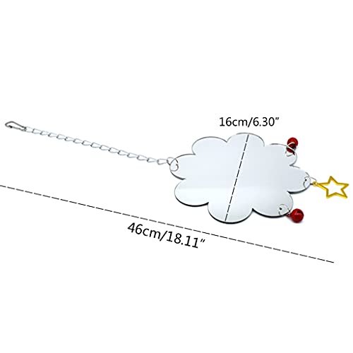 Chicken Toys for Hens Birds Swing Hanging Mirror Toys with Bells Star Pendant for Rooster Parrot Suspending Pecking Toy Chicken Pecking Toy