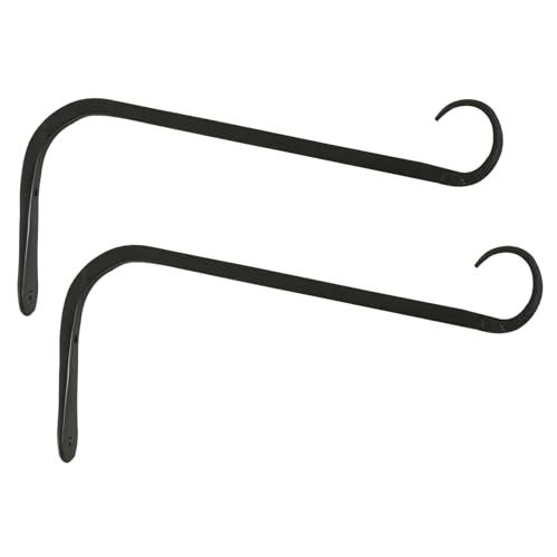 12 inch Plant Hanger, Sturdy Hanging Plant Bracket Outdoor, Hanging Plant Wall Hook Heavy Duty, for Hanging Bird Feeders, Planters, Lanterns, Wind Chimes, Indoor/Outdoor Use, Black, Set of 2 - color: Black, size: 11in-acr-2-Black