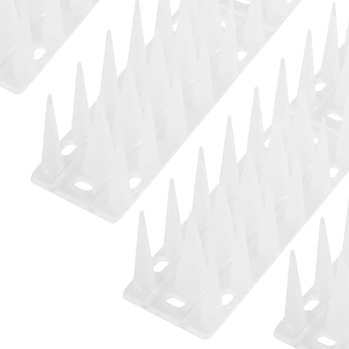 OFFO Bird Spikes for Pigeon Woodpecker Crow, Outdoor Use for Balcony Patio Window, Easy to Install, Frosted White, Covers 12.5 Feet(3.8m) - color: Frosted White