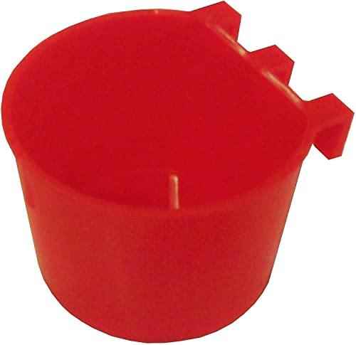 Cage Cups Birds Feeders Seed Bowl Chicken Feeding Watering Dish Rabbit Water Food Hanging Wire Cages Box 8oz Coop Cups for Pet Parrot Parakeet Gamefowl Poultry Pigeon (10PCS Red) - size: 10PCS Red