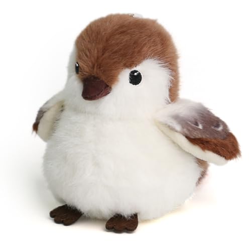 Bird Stuffed Animal Realistic Cute Sparrow Bird Plush Backpack Pendant Simulation Toy Plush Suitable Christmas Birthday Valentine's Day Gift for Kids - color: Sparrow