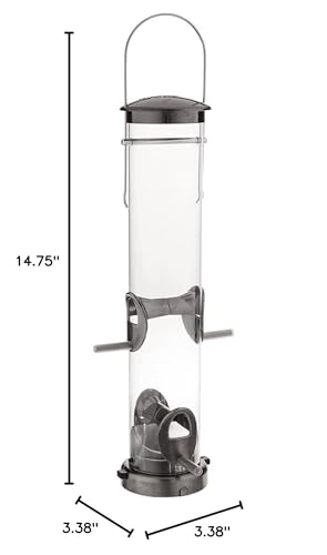 Aspects 392 Quick-Clean Seed Tube Feeder, Medium - Brushed Nickel