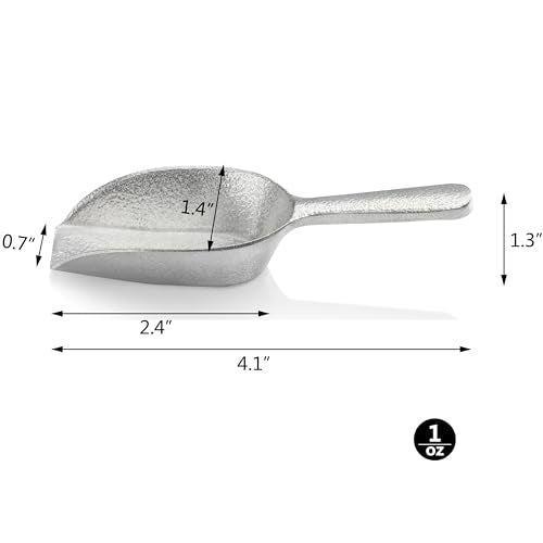 New Star Foodservice Cast Aluminum Flat Bottom Utility Scoop, 1oz, Extra Small Size, Silver, Hand Wash Only - size: 1-Ounce