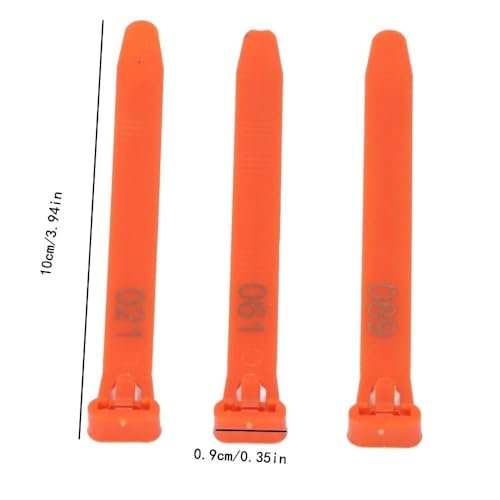 100Pcs Numbered Poultry Leg Rings 1-100 Identification Tags Reusable Bands for Chickens Ducks Geese Pigeons(Orange) - color: Orange